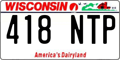 WI license plate 418NTP