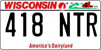 WI license plate 418NTR