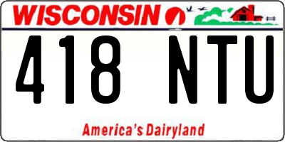WI license plate 418NTU
