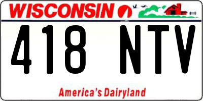 WI license plate 418NTV