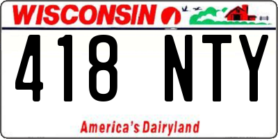 WI license plate 418NTY