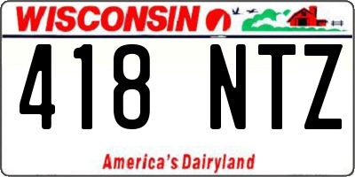 WI license plate 418NTZ