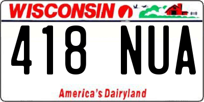 WI license plate 418NUA