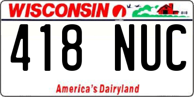 WI license plate 418NUC