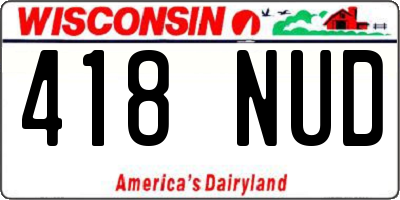 WI license plate 418NUD