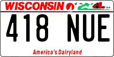 WI license plate 418NUE