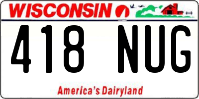 WI license plate 418NUG
