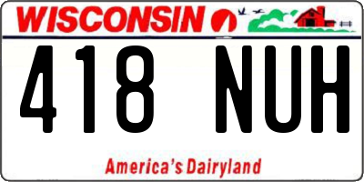 WI license plate 418NUH