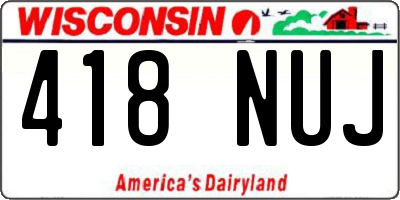 WI license plate 418NUJ