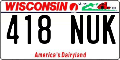 WI license plate 418NUK