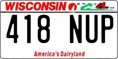 WI license plate 418NUP