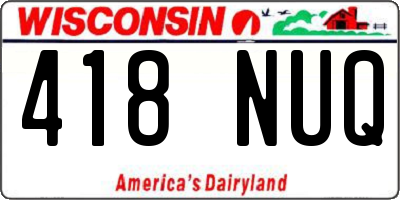 WI license plate 418NUQ