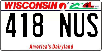 WI license plate 418NUS