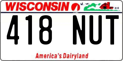 WI license plate 418NUT
