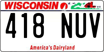 WI license plate 418NUV