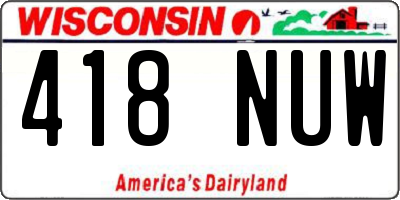 WI license plate 418NUW