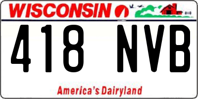 WI license plate 418NVB