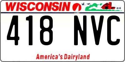 WI license plate 418NVC