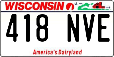 WI license plate 418NVE