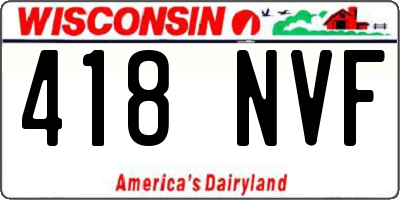 WI license plate 418NVF