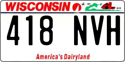 WI license plate 418NVH