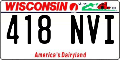 WI license plate 418NVI