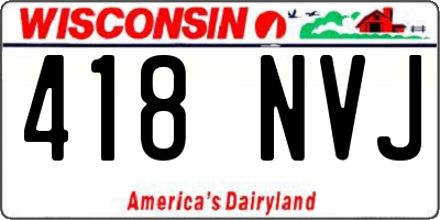 WI license plate 418NVJ