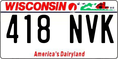 WI license plate 418NVK
