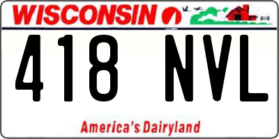 WI license plate 418NVL