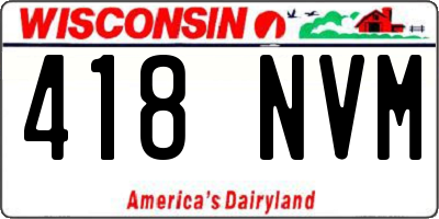 WI license plate 418NVM
