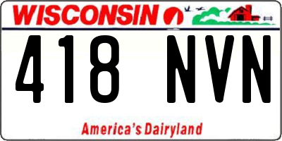 WI license plate 418NVN