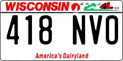 WI license plate 418NVO