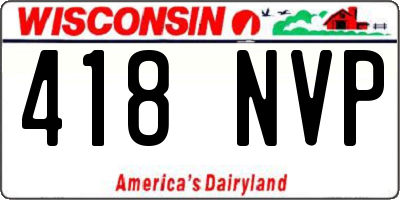 WI license plate 418NVP