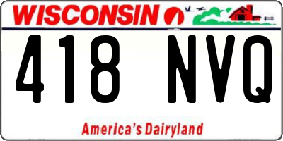 WI license plate 418NVQ