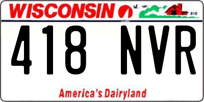 WI license plate 418NVR