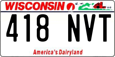 WI license plate 418NVT