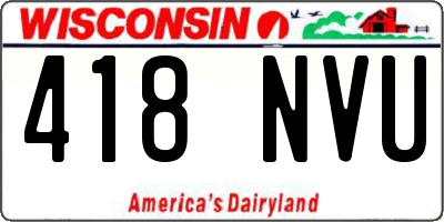 WI license plate 418NVU