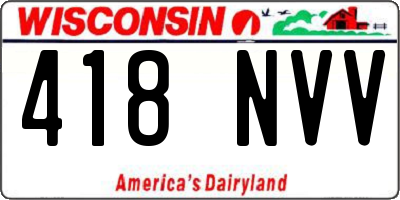 WI license plate 418NVV
