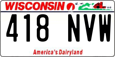 WI license plate 418NVW