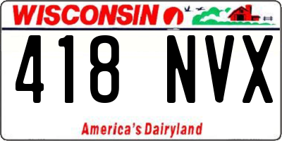 WI license plate 418NVX