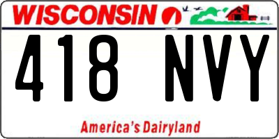 WI license plate 418NVY