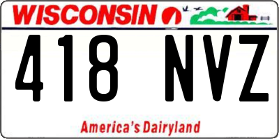 WI license plate 418NVZ