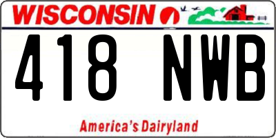 WI license plate 418NWB