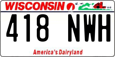 WI license plate 418NWH