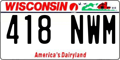 WI license plate 418NWM