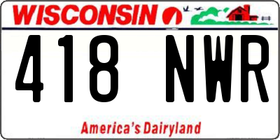WI license plate 418NWR