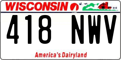 WI license plate 418NWV