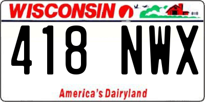 WI license plate 418NWX