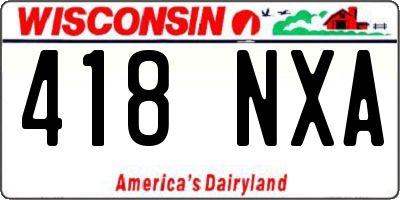 WI license plate 418NXA
