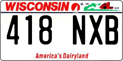 WI license plate 418NXB